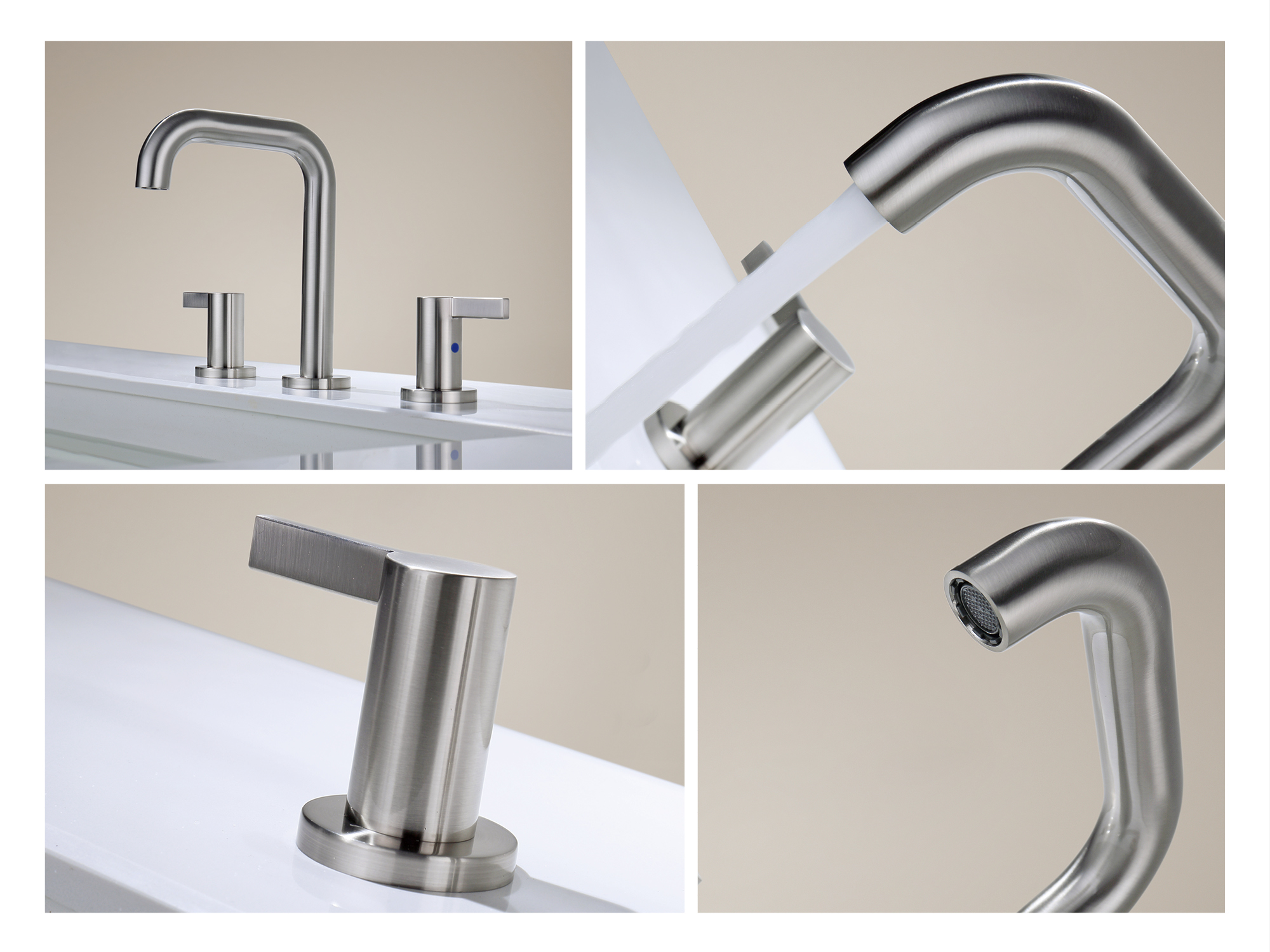 Salle de bain robuste à double poignée à double manche en or haut de gamme.