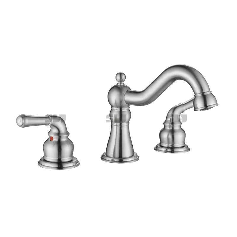 Robinet de bassin à lavabo à double manche sournois sournois pour les salles de bains à la maison