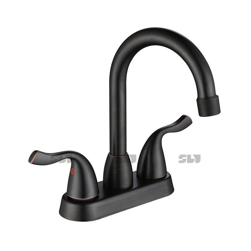 Bassin de salle de bain sournois 2 manchette de mixage à lavabo à eau chaude et froide