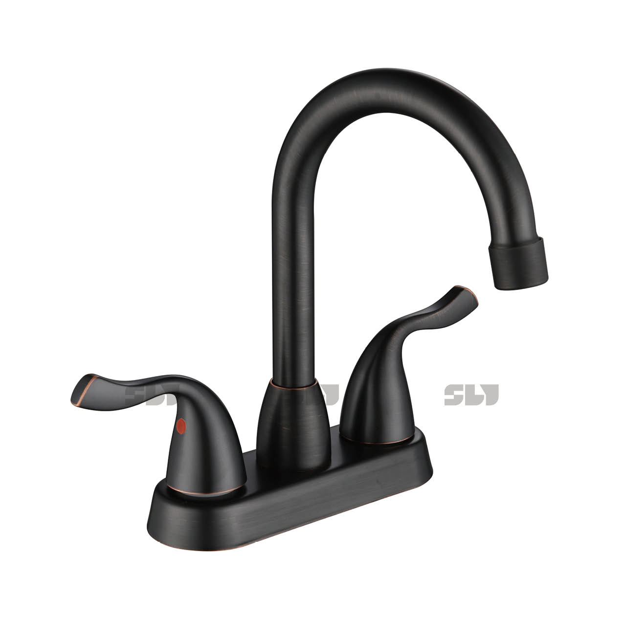 Bassin de salle de bain sournois 2 manchette de mixage à lavabo à eau chaude et froide