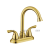 Double bassin de luxe sournois 2 Handle Robinet de salle de bain Gold brossé