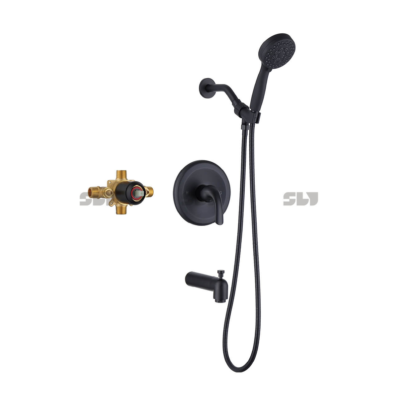 Sly deux fonction Brossed Gold Shower Head Combo Brass Down Combo Set Salle Room Down