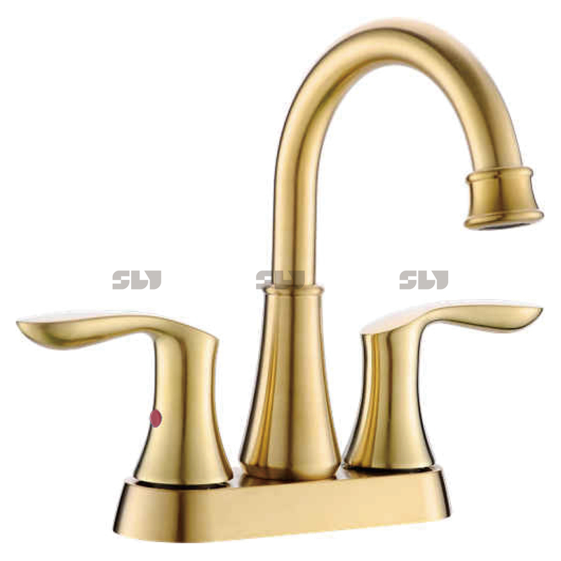 Cartouche en céramique Lavorat chaud / froid 3 trous robinet de salle de bain à deux poignées robinet du bassin de robinet d'eau 