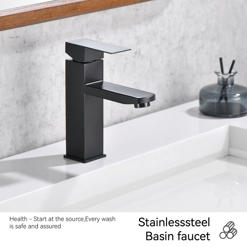 Taps de robinet à levier unique de salle de bain à rabais noir morte