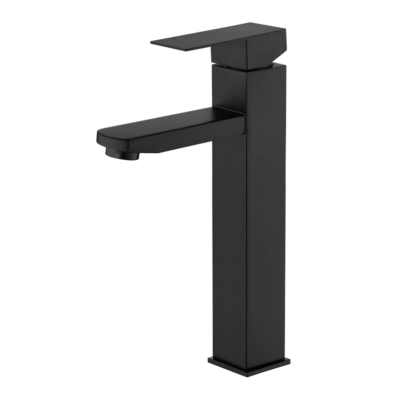 Robinet de bassin en laiton à poignée simple noire mate noire