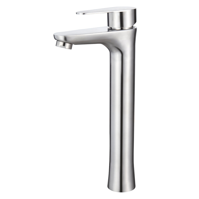 Robinet de trou simple à manche simple nickel mordant moderne pour salle de bain