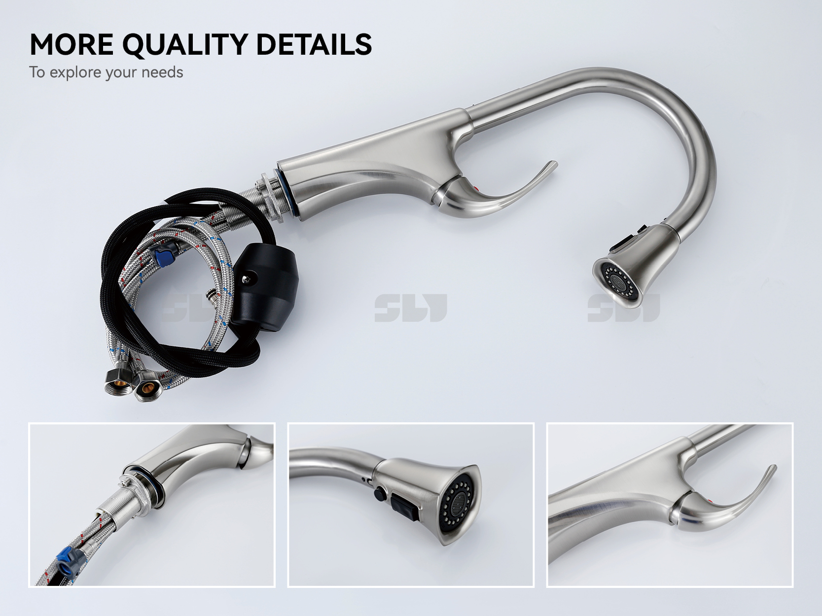 Robinet de cuisine en acier inoxydable