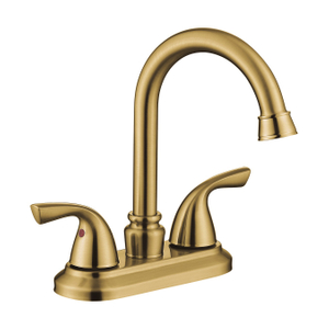 Double bassin de luxe sournois 2 Handle Robinet de salle de bain Gold brossé