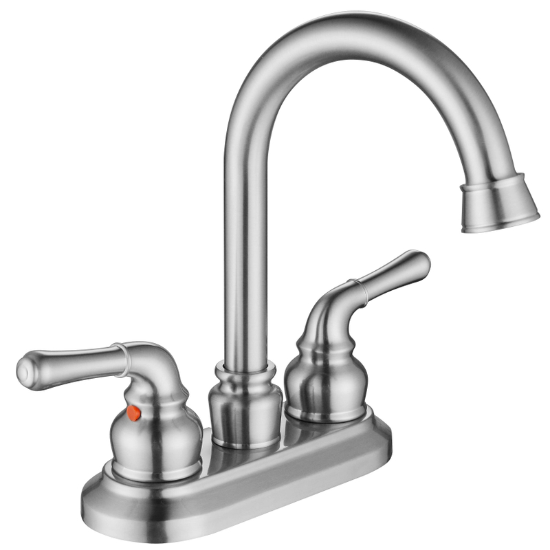 Mélangeur de bassin à soupape en céramique de zinc sournois chromé.