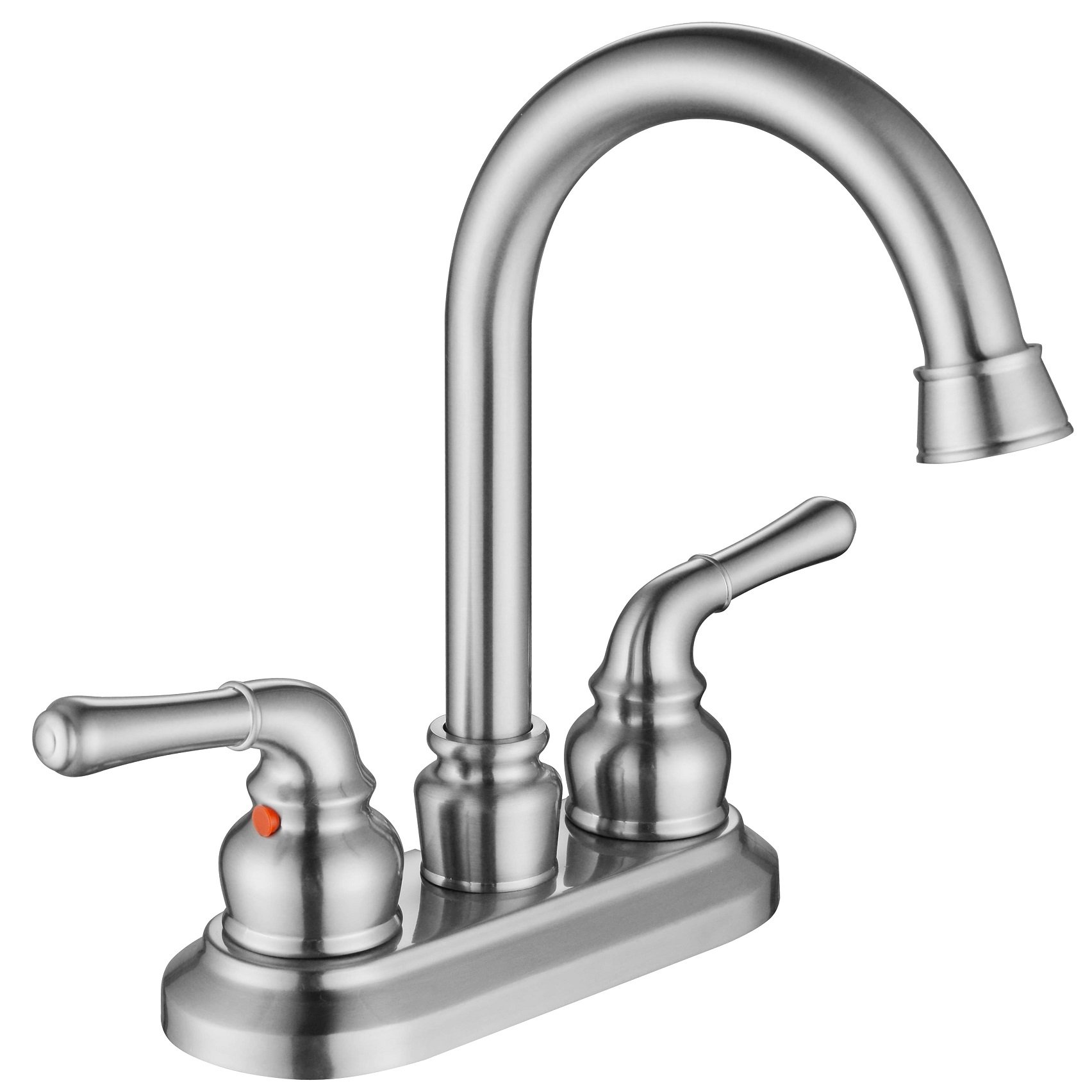 Mélangeur de bassin à soupape en céramique de zinc sournois chromé.
