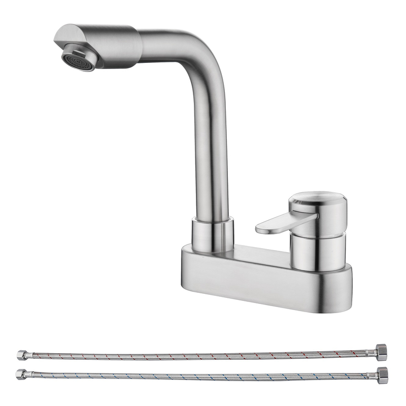 Robinet de lavabo à trou unique moderne brossé moderne