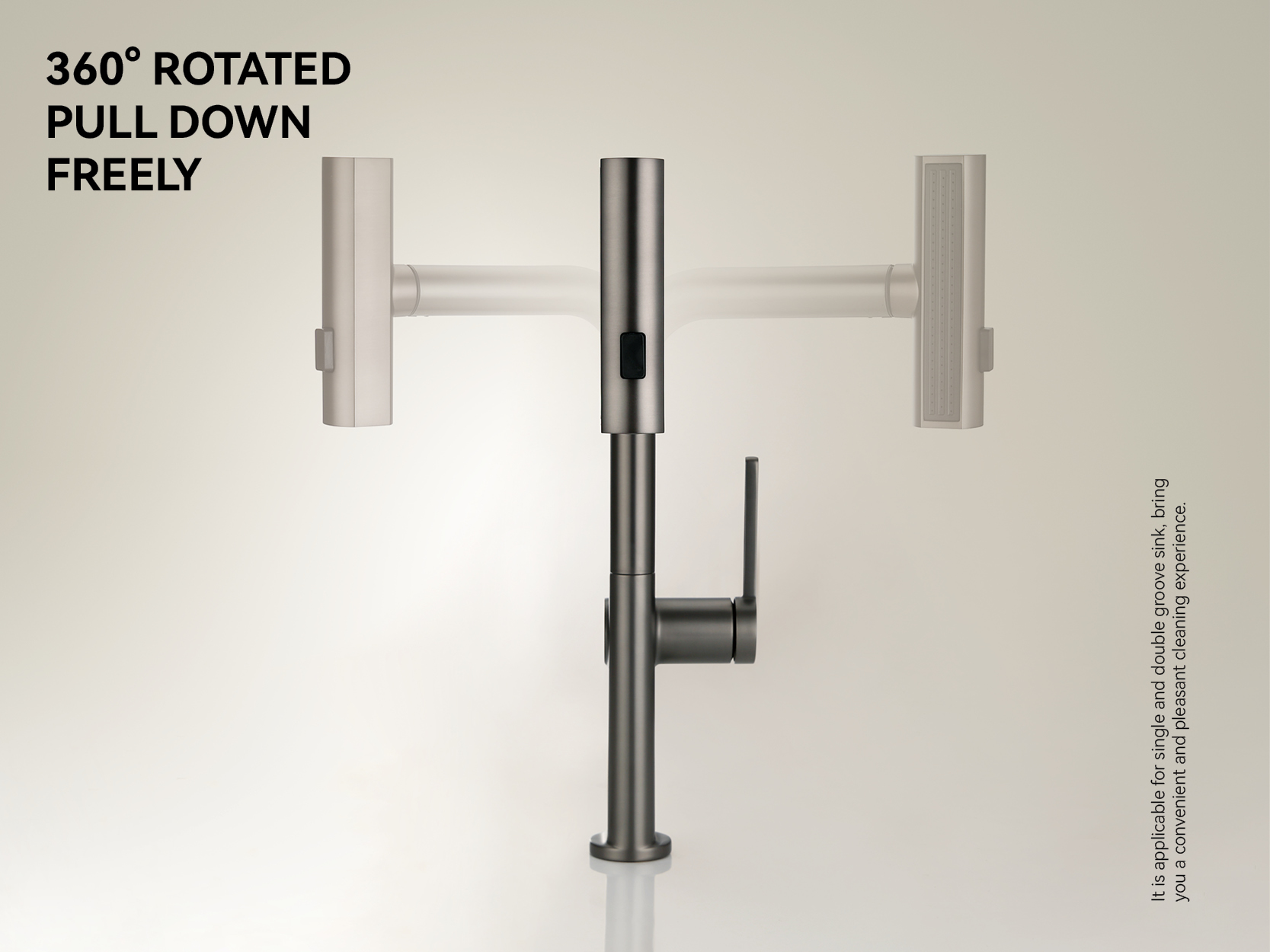 robinet de cuisine avec pulv&eacute;risateur extractible