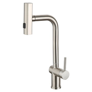 Robinets de cuisine moderne nickel brossé.