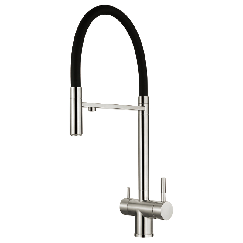 Robinet de cuisine en acier inoxydable à trois en un sournois sournois
